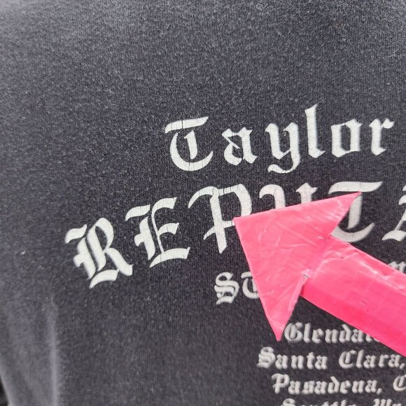 Canvas Taylor Swift Reputation Stadium Tour Graphic Gray T-Shirt Womens Small - Picture 10 of 13